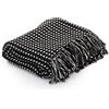 vidaXL Copriletto in Cotone Motivo a Quadri Nero Copridivano Plaid Coperta