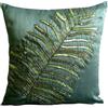 The HomeCentric Verde Scuro 40x40 cm Art Silk Federa Con Cerniera, Foglia Verde Seta Federa x Lettino, Tropicale Natura e Fiori Fodera per cuscino con cerniera - Floating Leaf