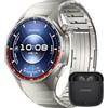 HUAWEI WATCH GT 6 Pro Titanio + FreeBuds SE 3 Nero, Smartwatch, Display AMOLED da 1,47 pollici, Fino a 21 giorni, Ciclismo di Livello Pro, Oltre 100 Modalità Sportive, iOS e Android, Analisi ECG, NFC