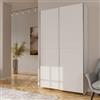 Forte Home Nook Armadio 120 moderno con 2 ante, camera da letto, legno bianco, larghezza 120,1 cm x altezza 210 cm x profondità 39,1 cm