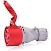 intratec 100% Shopping Intratec presa CEE 32A 400V 5 poli 6h IP44, industriale, rosso/grigio, in poliammide