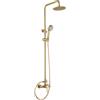 GALYON - Set Colonna Doccia Nicchia Kit Rubinetto Miscelatore - Asta Doccia Rubinetti Monocomando - Serie Roma Oro Spazzolato - Cartuccia Ceramica Ø35 mm
