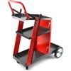IMJ-Global Carrello per Saldatrice MMA MIG TIG | Dimensioni Totali 70x39x88 cm | Carico Max 60 Kg | 2 Ripiani per Accessori | Ripiano per Bombola | 2 Ganci per Torcia | con Ruote