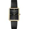 Rosefield Orologio da donna in pelle nera Octagon 29mm