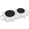 Clatronic Piastra doppia Clatronic | campeggio, cucina, ufficio | 2 piastre Ø circa 180 mm e 150 mm | piastra con 2 termostati stepless e 2 spie luminose | verniciatura resistente al calore | DKP 3583 bianco