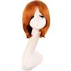 MapofBeauty 12 Pollice/30 cm Fashion Heat Resistente Unisex Corto Lisci Beauty Parrucca (Leggero Arancione)