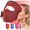 Rkdely Maschera LED Viso, 4 Colori di Luce, Senza Fili in Silicone Morbido con Temporizzatore, per Cura Quotidiana del Viso