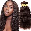 Gsoroel 28 30 32 Inch Capelli Veri Deep Wave Bundles Human Hair Extension Brasiliani Virgin Hair Minimal Shedding Unprocessed Capelli Umani Hair #1B Natural Black Color 3 Bundles Total 300g