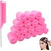 EceoThsy Set Di 18 Rulli in Mousse Da 4 Cm, Anelli Flessibili Per Capelli Flessibili - Comprende Un Pennello A Coda Di Topo in Acciaio Inossidabile Per Creare Anelli, Volumi E Stili Diversi
