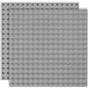 But Oswetf 2 Pezzi Piastra Base Compatibile con Lego Duplo, 25x25cm Base per Mattoncini Compatibile con Lego Duplo, Set di Piastre da Gioco Creativo, grigio