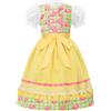 ReliBeauty Oktoberfest Costume Dirndl Bambina 2-in-1 Bavarese Vestito, giallo verde,150