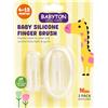 Babyton Spazzola da dito in silicone per bambini, a doppio lato, per la pulizia e il massaggio delle gengive, sicura per bambini dai 4 ai 12 mesi