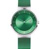 BERING Solar 14639-Charity Orologio da polso da uomo, cassa in acciaio inossidabile color argento da 39 mm e quadrante verde, cinturino in maglia milanese, vetro zaffiro, 5 ATM