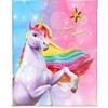 Herding Unicorn Academy Coperta in morbido pile, 130 x 160 cm, 100% poliestere, multicolore