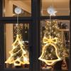 LEDYA Luci LED ad Albero di Natale, 2 Pezzi, Tenda di 10 LED, Catena Luminosa Bianco Caldo, a Batteria con Ventosa e Timer, Luci da Finestra per Decorazioni Natalizie, Festa, Matrimonio