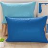 PETTI Artigiani Italiani - Coppia di Federe Cuscino 80x40 cm in Microfibra, Cuscini Arredo Camera da Letto, Divano, Set 2 Fodere Copricuscino, Federa Double Face Blu e Celeste