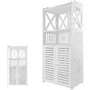 Huini Armadietto da bagno bianco in PVC con 2 ante, impermeabile e resistente all'umidità, 40 x 25 x 90 cm