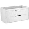 UEV Mobile Sottolavabo per Bagno, 90CM Mobile Bagno Sottolavabo, Mobiletto Bagno Sospeso con 2 Cassetti, Lavandino da Bagno non Incluso, Bianca