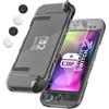 FANPL [Improved Easy Dockable Version Clear Case for Nintendo Switch 2, Protective Cover for Switch 2 and JoyCon Controller with Screen Protector 4 Thumb Grip Caps - Strong and Durable