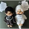 Sekiguchi Portachiavi Monchhichi COLORS Nero Bianco Sekiguchi Set di 2 F/S GIAPPONE Rar...