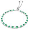 Louis Ciocchetti dal 1887 Bracciale Tennis Acciaio con Zirconi 5A da 3mm, Gioiello Elegante per Donna e Uomo, Misura Regolabile, Chiusura Scorrevole, Anallergico, Idea Regalo Raffinata, Qualità Made in Italy (Bianco e Verde)