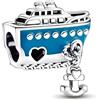 The Charmery Ciondolo a forma di nave da crociera, in argento Sterling 925, compatibile con ciondoli Pandora e molti altri braccialetti con ciondoli del Regno Unito, in metallo