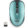 NGS EVO RUST ICE - Mouse Ricaricabile Wireless da 2,4 GHz per Computer/Laptop/MacBook/PC/Mac/iPad/Tablet, Tasti Silenziosi, 3 Livelli DPI:800/1200/1600, Progettato per Destrimani, Blu