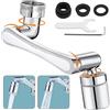 Aurobest 1440°Prolunga Rubinetto Girevole, 2 Modalità Aeratore Rubinetto Universale, Rompigetto Filtro Ottone Multifunzionale, Estensore Rubinetto Antispruzzo Rotante per Lavello, Bagno, Cucina(Argento)