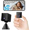 aidowocam Mini telecamera, 5G WiFi telecamera di sorveglianza interna, telecamera di sorveglianza interna, archiviazione cloud gratuita, batteria a lunga durata in standby, rilevatore di movimento