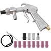 Refein Pistola Sabbiatrice Per Compressore 13 Ugelli, Unità Di Sabbiatura Con 8 Ugelli In Ceramica E 4 Ugelli In Metallo, Pistola Per Sabbiatura Con Tubo In Gomma (1m) Portatile Per Lucidatura Superficiale