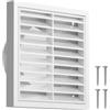 Hon&Guan Ø 100 mm Griglia di Ventilazione Rettangolare, Griglia Aerazione In ABS Plastica Quadrata con Protezione Contro Insetti Rimovibile per Bagno, Cucina, Aspirator, Ventola Aspirazione, Soffitto