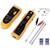 Incutex rilevatore di cavi rete, tester RJ45/RJ11 per linee telefoniche cavi LAN, rilevatore linea, localizzatore cavi Ethernet Cat5 Cat6, per cavi rete alimentazione con LED cuffie, batterie incluse