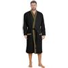 Octopus Accappatoio uomo con cappuccio nero waffle pique 100% cotone f5756, Nero/Oro Waffle Pique (K-1515), 4XL