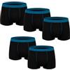 WEASIC Boxer Uomo Cotone 100 per Cento Mutande Uomo Boxer Intimo Uomo Boxer da Box Cotone Mutande Underwear Microfibra Briefs (Confezione da 5, Nero, L)