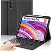 IVEOPPE Cover Redmi Pad Pro 12.1 con Tastiera Touchpad, XIAOMI Poco Pad Custodia con Tastiera Trackpad Italiano Bluetooth Staccabile per Xiaomi Redmi Pad Pro 12.1 2024, Nero