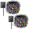 Yorezcop 2 x 22 m, 200 LED, Luci Natale Esterno Solare, 8 modalità, Luci Solari da Giardino, IP65, Impermeabile, Luci Natalizie da Esterno Energia Solare per Balcone, Giardino, Albero di Natale, Feste