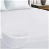 Yorkshire Bedding Coprimaterasso 100% impermeabile, gonna profonda 30 cm, per letto matrimoniale, non rumoroso e super assorbente, in spugna (137 x 190 cm)