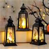 Bseical 3 Pezzi Lanterne Halloween, LED Lanterna Strega e Zucca, Candele Lanterne Luce Calda , Addobbi Halloween Casa, Decorazioni Giardino