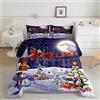 Tabeskly Natale Ragazzi Sacco Copripiumino Matrimoniale Bambino Piumino Matrimoniali Letto Set Multicolore 200x200cm