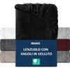 DREAMZIE - Lenzuolo con angoli 90-100 x 200 cm - Nero Lenzuola in Pile con Angolo Elasticizzati