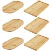 MUNGHOK 6 vassoi in bambù ovali e rettangolari, 17,5 x 8,8 cm, piccoli piatti da portata in legno, decorazione per tè, sottobicchieri e gioielli