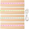 WIYETY 4 luci a LED per display base: colorato, rettangolare, supporto per illuminazione in legno, USB Desktop LED, base per 5 mm di spessore, piastra in acrilico, piastra in vetro, resina (30 x 45 x