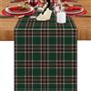 LRartdeco Table Runner di Nataliz A Quadri In Bufalo Runner da Tavola Plaid Tovaglia Moderno Lino Runner da Tavolo Decorazioni Per La Tavola Natalizio ( 40x140cm, Verde e Rosso)