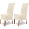 sh SCHEFFLER-HOME LIVE HOMESTYLE SCHEFFLER-Home - Set di 2 coprisedie elasticizzati in flanella, con schienale alto, colore: bianco ecru