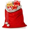 com-four® Borsa Regalo Rossa XL - Borsa Natalizia Premium con Cordoncino e Palline - 75 x 110 cm
