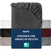Dreamzie - Lenzuolo con Angoli in Pile - 90x200-100x200 - Grigio scuro