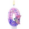 BOXOB Candele Compleanno Sirena, Candele Numeriche Rosa Viola Decorazioni Coda Sirena Cake Topper per Festa Matrimonio Anniversario (0)