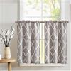 TOPICK - Tende per finestra, per cucina, bistrò, effetto lino, opache, oscuranti, proteggono la privacy, per soggiorno, casa di campagna, 2 pezzi, 65x60 cm (larghezza x altezza), grigio chiaro