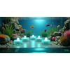Afoosoo 50 luci a LED subacquee, senza fiamma, a batteria, per feste, eventi, acquario, Natale, Halloween (blu-verde)