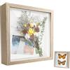 Yudobliss Cornice portafoto 3D, Cornice Profonda da Riempire 20 x 20 cm, Cornice Portafoto 3D da Riempire, Cornice per Oggetti 3D Più Profonda di 3 cm, Decorazione Murale Tridimensionale, Colore Legno